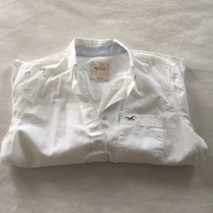 Hollister women's white button down shirt