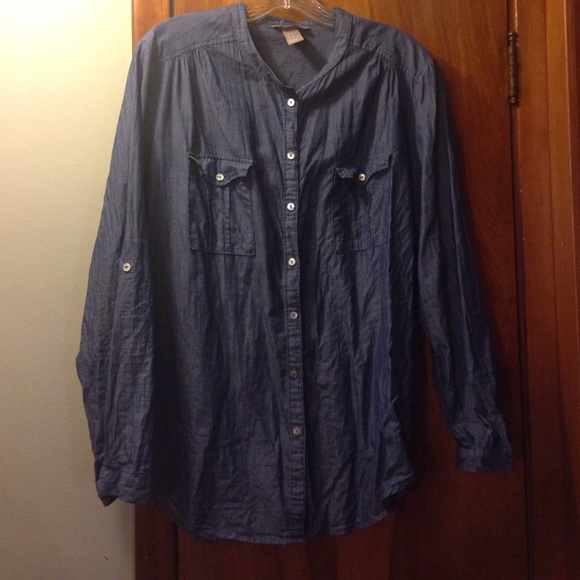H&M Jean Button-Up Top