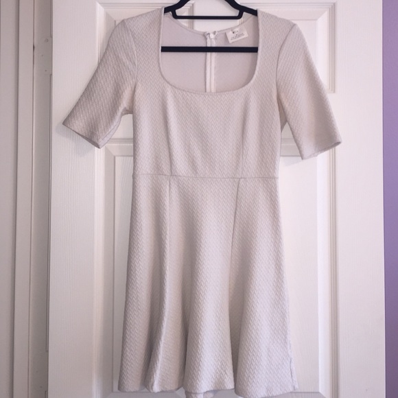 Cream fit and flare urban outfitters dress