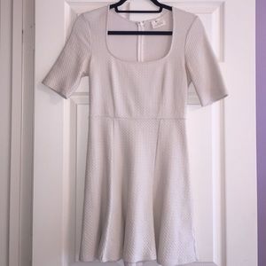 Cream fit and flare urban outfitters dress