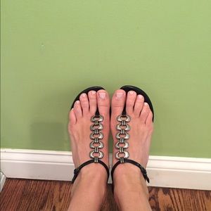 Manolo Blahnik chain thong sandal