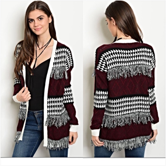 Adorable Bohemian Chic Fringe Cardi Sweater Sold - Picture 6 of 6