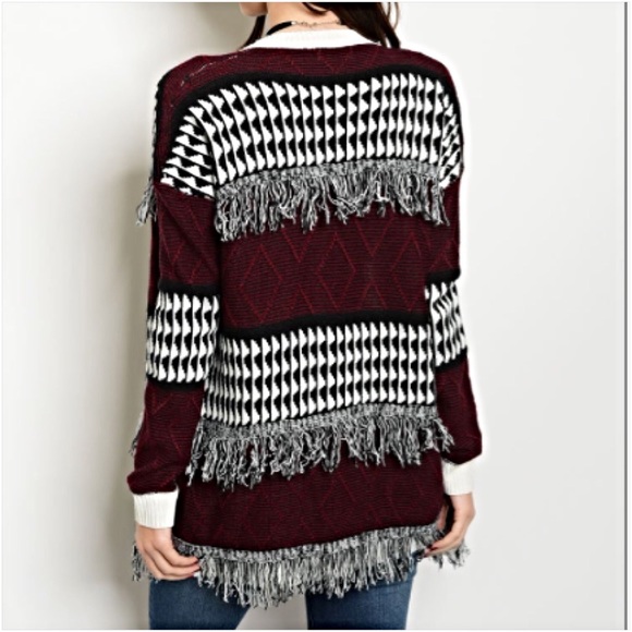 Adorable Bohemian Chic Fringe Cardi Sweater Sold - Picture 4 of 6