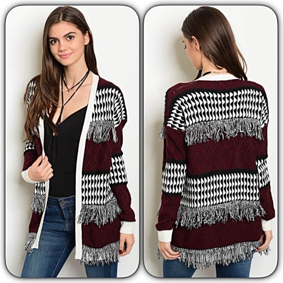 Adorable Bohemian Chic Fringe Cardi Sweater Sold - Picture 2 of 6
