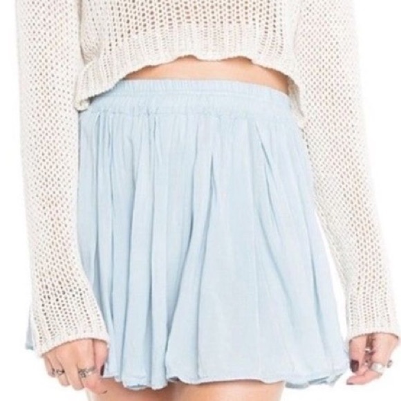 Light Blue Brandy Melville Luma High Waisted Skirt