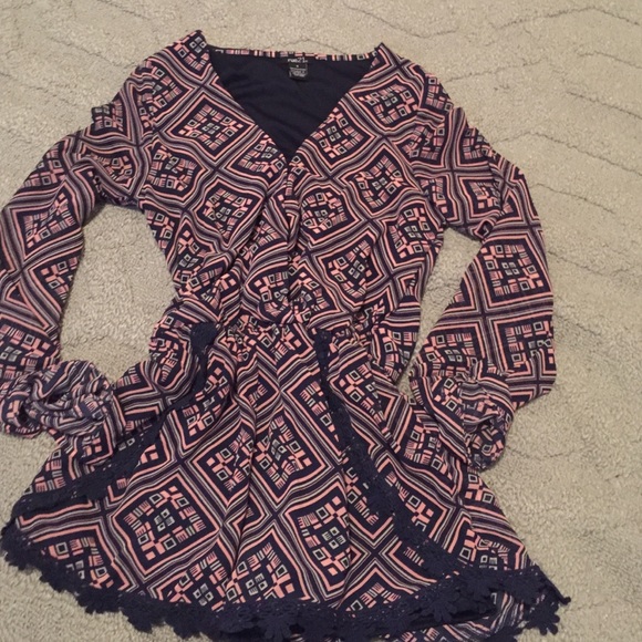 Pink and blue romper