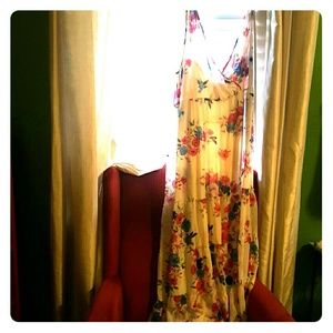 Torrid flower patterned cream color dress with a