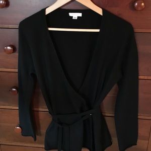 Black wrap sweater