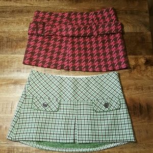 2 Wool mini skirts