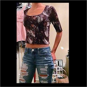 American Rag Pattern Crop Top