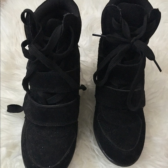 Suede Sneaker Wedges