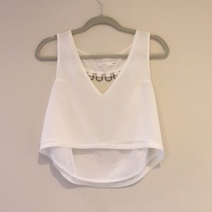 LF Millau White Crop Top with Silver Hardware