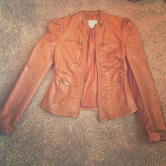 Brown leather jacket