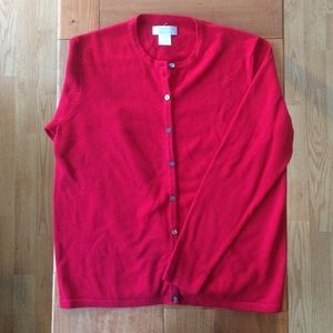 Worthington Essentials Classic Red Cardigan Size S