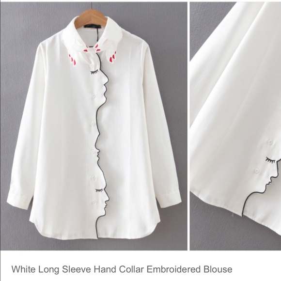 Embroidered detailed button up