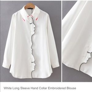 Embroidered detailed button up