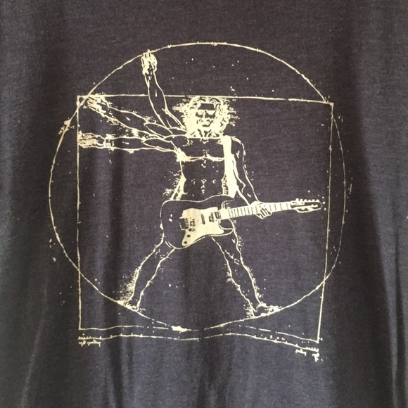 Vitruvian Man playing guitar shirt