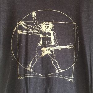Vitruvian Man playing guitar shirt