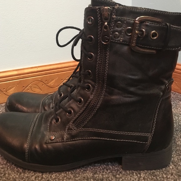 Black combat boots - Picture 3 of 4