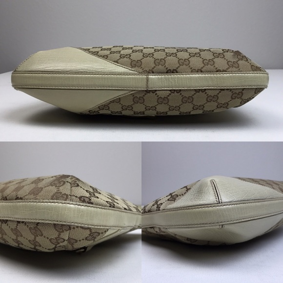 Gucci white & beige GG canvas Hasler Horsebit Hobo - Picture 4 of 5