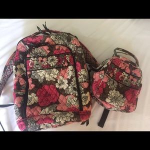Vera Bradley backpack with matching lunch tote.