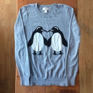 Ann Taylor LOFT Crew Neck Penguin Sweater Size XS