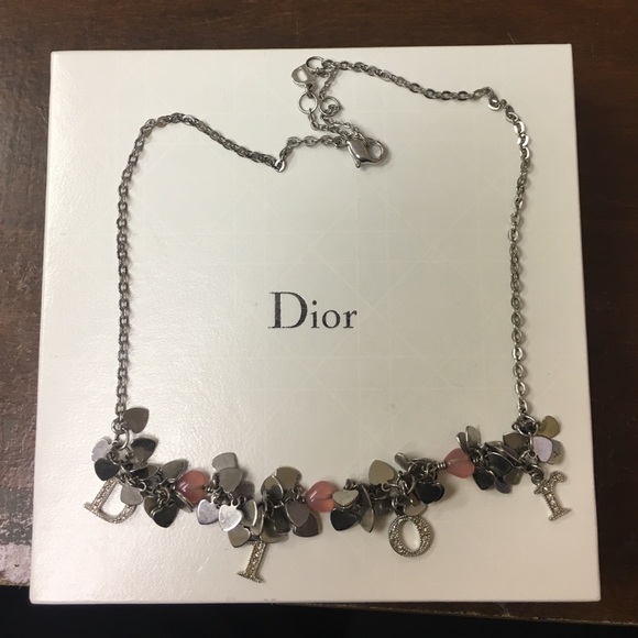 Christian Dior silver heart necklace.