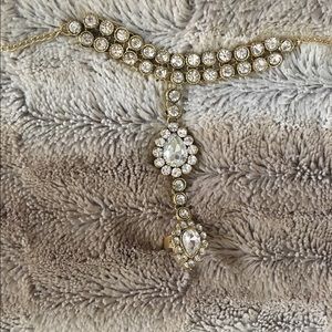 Kundan stone hand chain