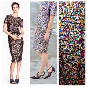 H&M Multicolor Sequin Pencil Skirt