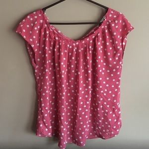 Lauren Conrad flowy polka dot top
