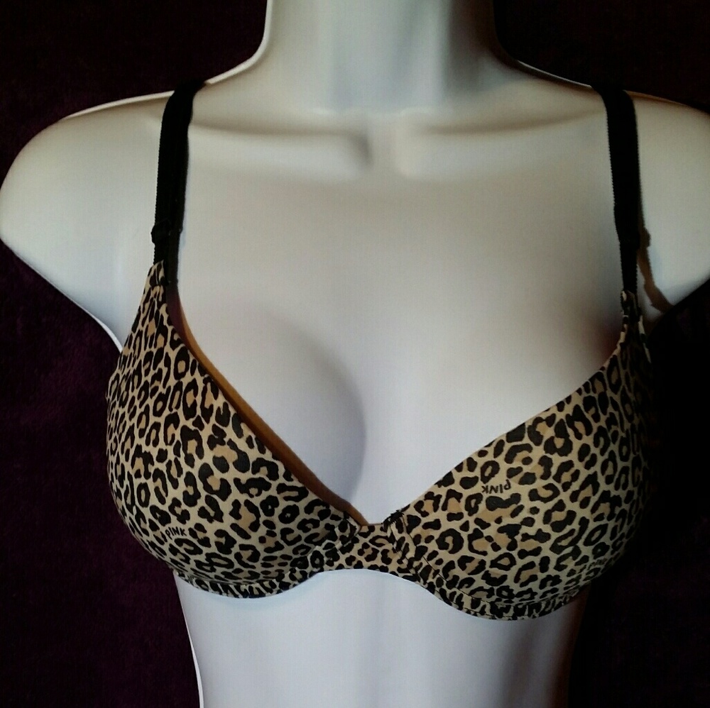 Pink by Victoria's Secret Leopard Print 32C bra
