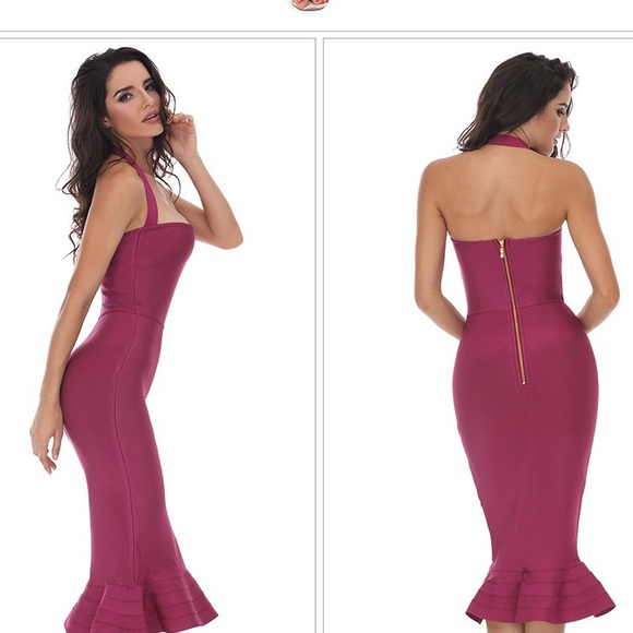 Bodycon Bandage Fishtail Runway evening Dresses - Picture 2 of 4