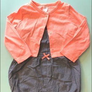 Carter's Girl Romper with matching cardigan-24mths