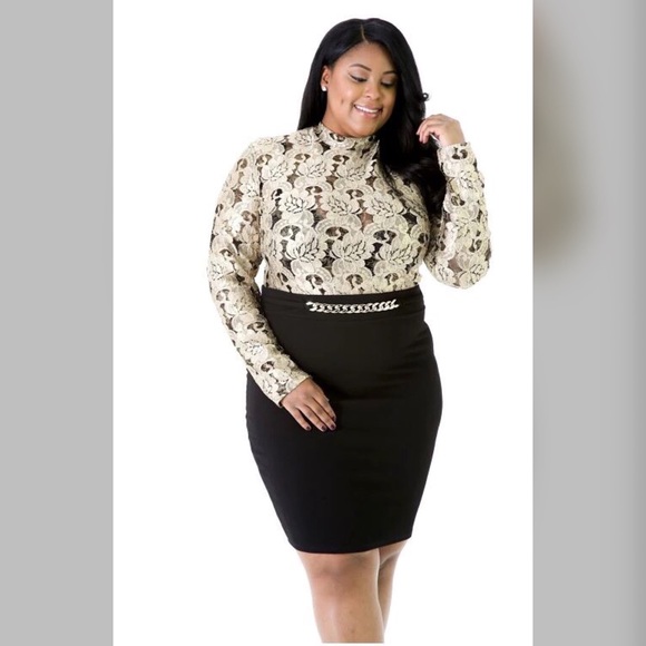 Golden Floral Mesh bodysuit