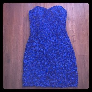 Topshop blue sparkle sequin dress