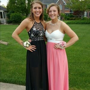 Hailey Logan Peach Prom Dress