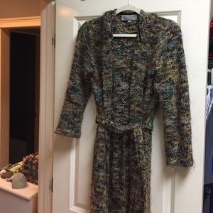 Multicolored, Long hooded sweater/coat