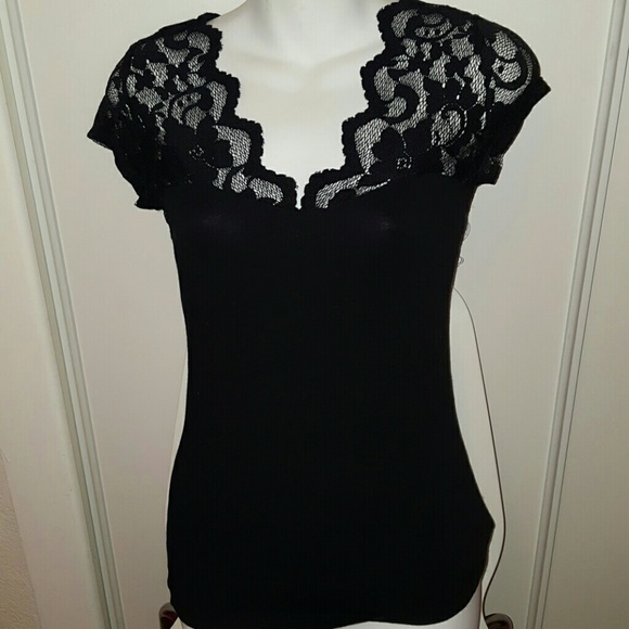 Ambiance Small Black Lace top