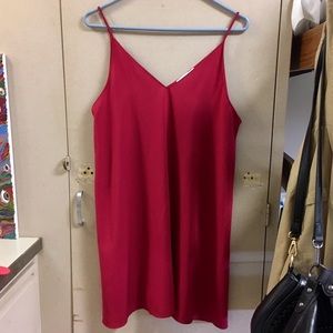 red spaghetti strap dress