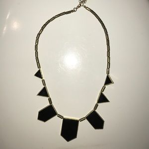 Black and silver geometric necklace
