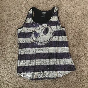 Disney parks Jack Skellington sequin flowy tank