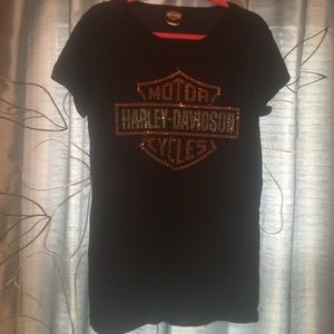 Harley-Davidson Sequined Emblem T-shirt