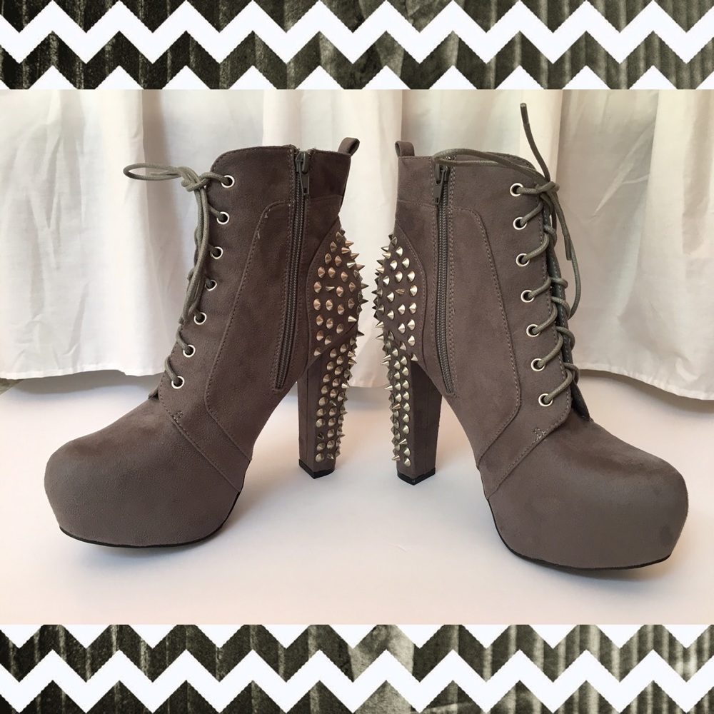 Charlotte Russe Gray Spiked Heels
