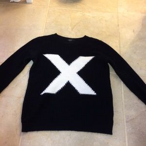 X Black and White Knit Sweater