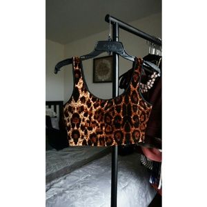 Forever 21 Velvet Leopard Print Crop Top