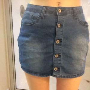 Denim Buttoned Skirt