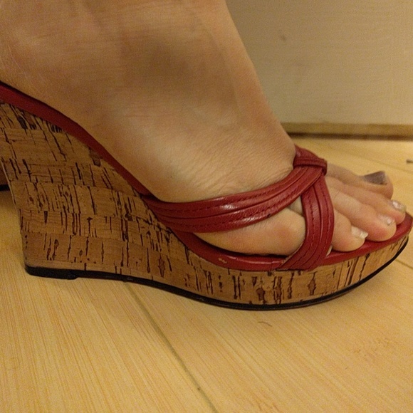 Closet closing! stylish red cork wedges