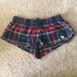 A Small sized pair of flannel shorts.