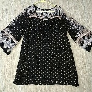 FREE with purchase! Loose black boho top