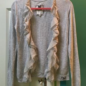 Grey Gilly Hicks Ruffle Cardigan